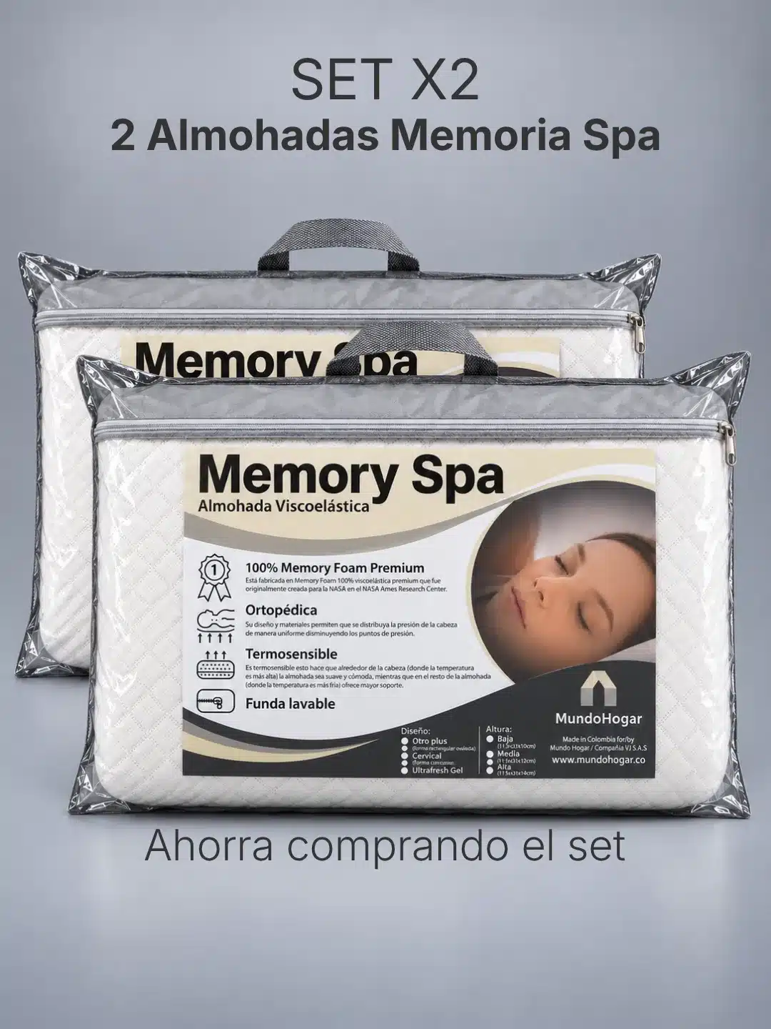 Set-x2-Almohadas-Memory-Spa Set x2 Almohadas Memory Spa