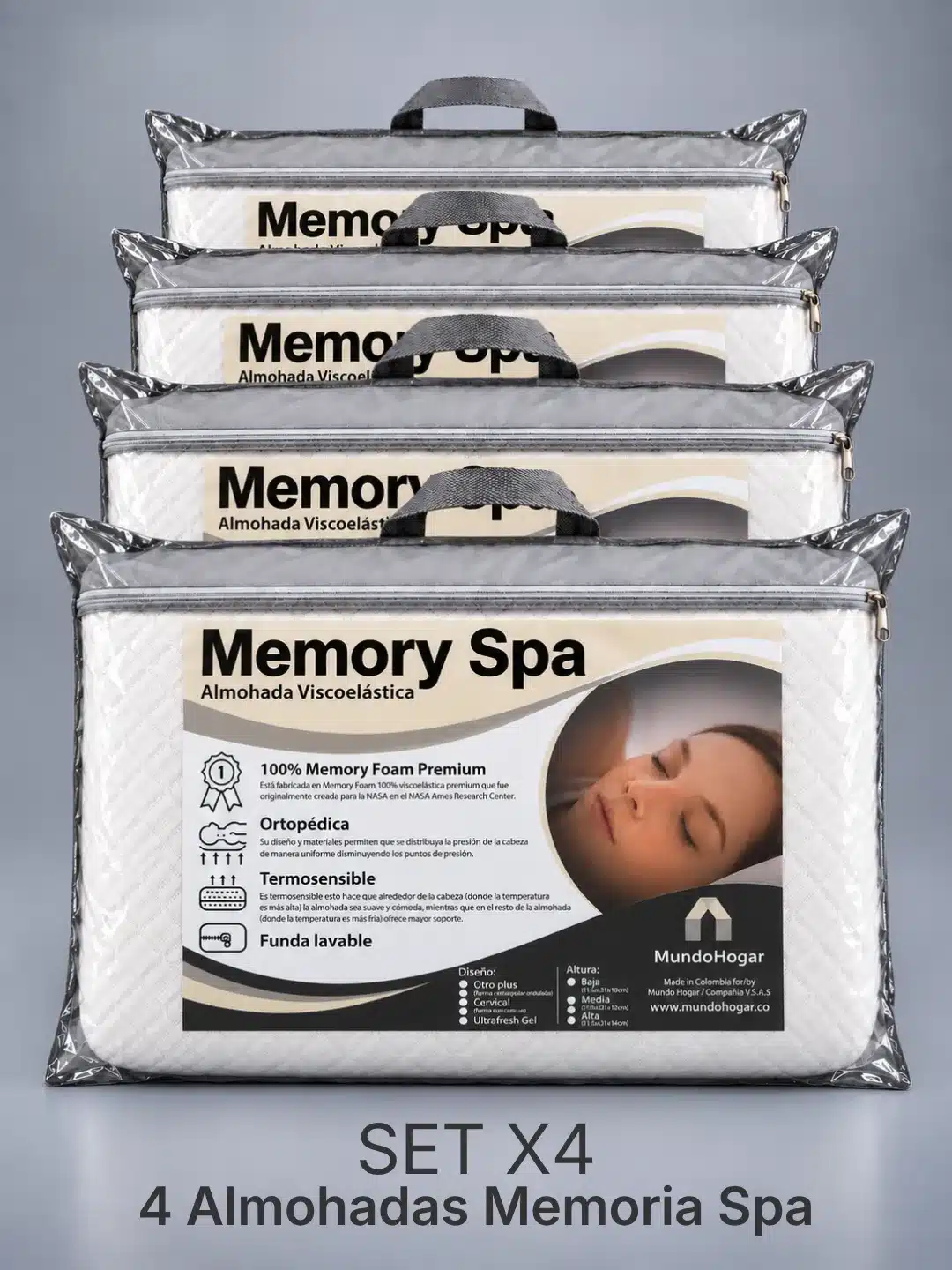 Set-x4-Almohadas-Memory-Spa Set x4 Almohadas Memory Spa