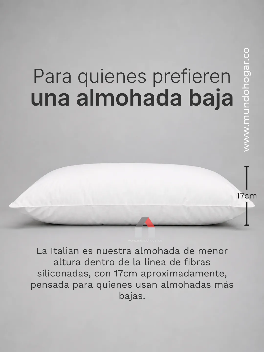 almohada baja italian 17 cm