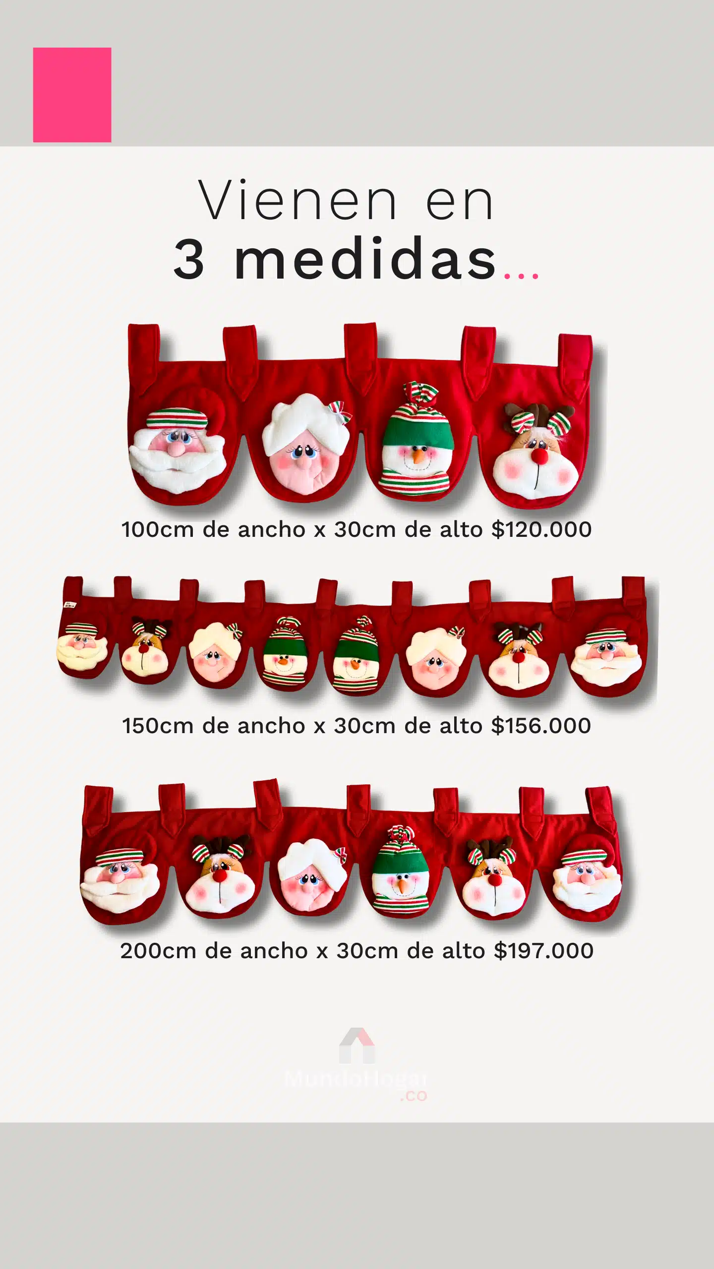 3 cenefas navidad cortinas