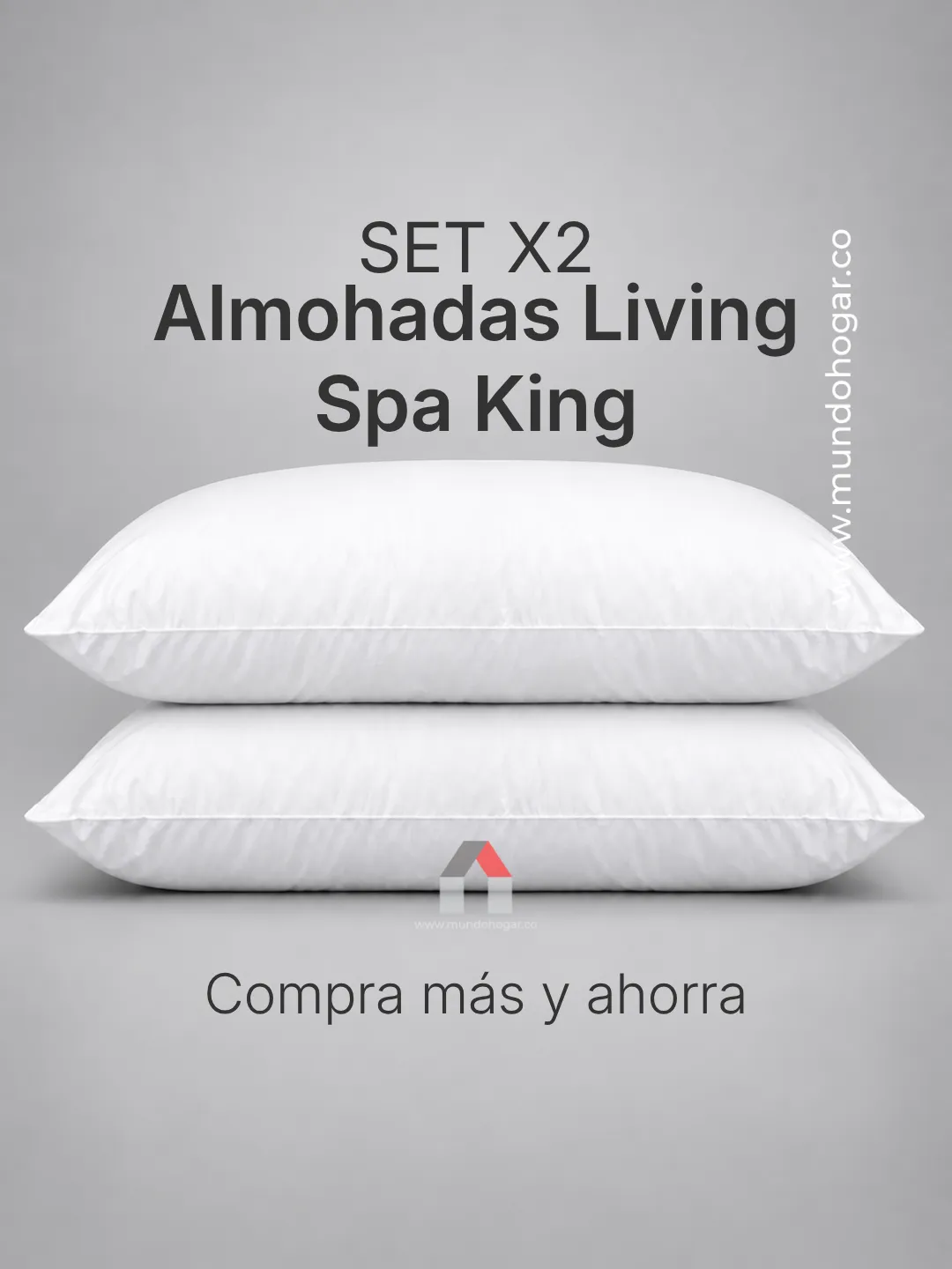 Set x2 Almohada Alta Living Spa King
